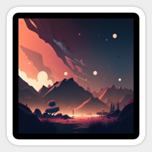 Extraterrestrial landscape Sticker